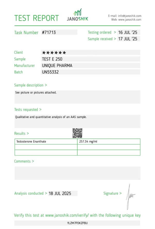 Testosterone Enanthate 250 mg/ml (UP) – Image 2