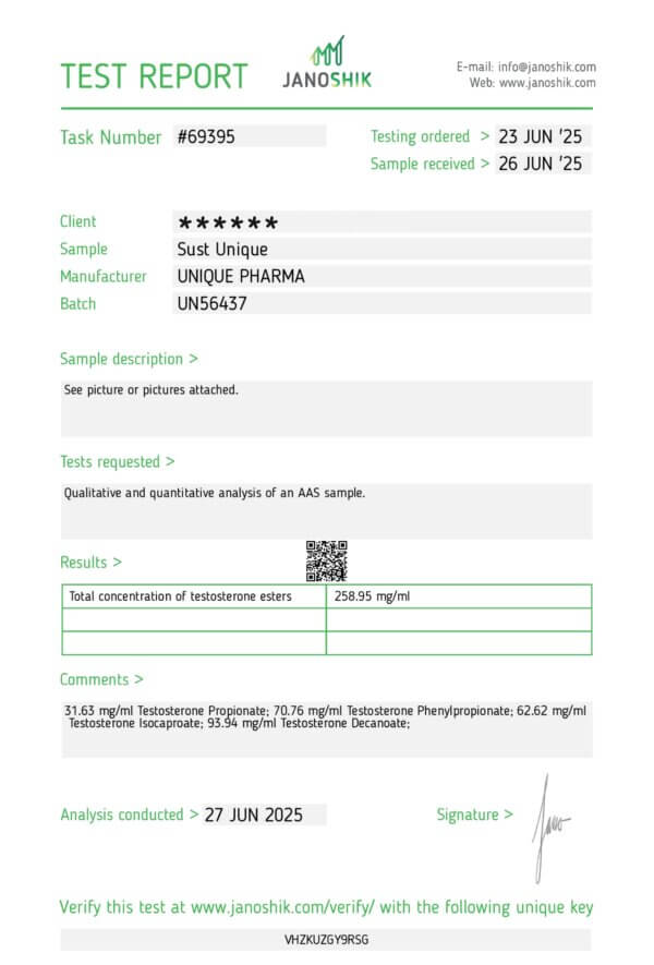 Sustanon 250mg/ml 10ml Testosterone Blend (UP) – Image 2